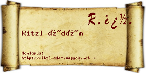 Ritzl Ádám névjegykártya