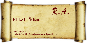 Ritzl Ádám névjegykártya